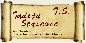 Tadija Stašević vizit kartica